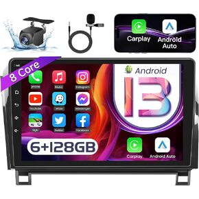 6+128G Car Radio for Toyota Tundra 2007-2013 & Toyota Sequoia 2008-2018: 8 Core Android 13 5G WiFi 10.1" 1280*800 Touchscreen Stereo Wireless Carplay Android Auto Bluetooth AM FM GPS SWC Backup Camera in Kuwait