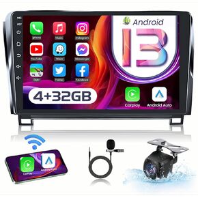 راديو سيارة 6 + 128G لسيارة Toyota Tundra 2007-2013 وToyota Sequoia 2008-2018: 8 Core Android 13 5G WiFi 10.1 "1280*800 شاشة لمس ستيريو لاسلكي Carplay Android Auto Bluetooth AM FM GPS SWC كاميرا احتياطية