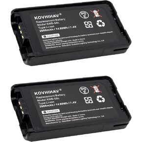 2 Pack KNB-55L Battery for Kenwood NX-3200 TK-3360 NX-320 NX-3220 NX-3300 NX-3320 NX-220 TK-2140 TK-3140 TK-2148 TK-3148 TK-2160 TK-3160 TK-2168 TK-3168 TK-2170