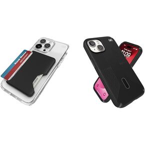 Speck iPhone Wallet MagSafe Accessory - Removable ClickLock No-Slip Interlock - Holds 1-3 Cards - Soft Touch Finish, Scratch Resistant Card Holder Built for MagSafe - Nimbus Pink/Pale Violet