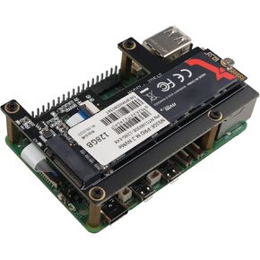 ZDE ZP517A PCIe to M.2 Key-M NVMe SSD Hard Drive Adapter Board PIP PCIe Peripheral Board for Raspberry Pi 5 Compatible with M.2 SSD 2230/2242/2260/2280