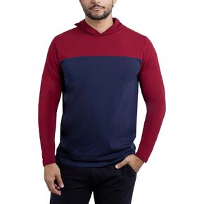 X RAY Men's Crewneck Hooded Long Sleeve T-Shirt, Soft Stretch Premium Cotton Slim Fit Casual Fashion Tee