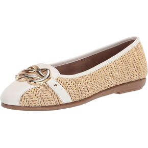 كعب مسطح نسائي من Aerosoles Big Bet، أبيض، عرض 6.5
