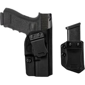 G17/19 IWB Holster Right Hand Fits Glock 17/19/19X/44/45 Gen(1-5)/G23/32 Gen(1-4) Pistol Holster & Universal 9mm/.357 Sig/.40 Double Stack Mag Carrier IWB/OWB Magazine Holster Concealed Carry