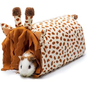 Guinea Pig Hideout - Fleece Tunnel House Cage Accessories for Rat Hamster Hedgehog Chinchilla Small Animal - Playing Sleeping Hunting Resting Washable Tube Bedding Habitats