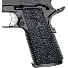 Cool Hand 1911 Full Size (Commander/Government) Slim G10 Grips, Magwell Cut, 3/16" Thin, Big Scoop, Ambi Safety Cut, OPS/Sunburst Texture, These Grips Only Work with Short Bushings