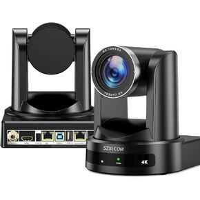 4K PTZ Camera 20X Optical Zoom with HDMI SDI USB3.0 RJ45 Live Streaming Webcam,PTZ Conference Room Camera for Church Services,Worship Events,vMix,OBS AI Auto Tracking