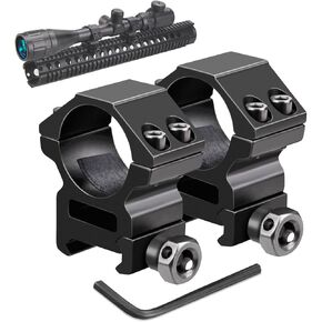 Rifle Scope Rings, Medium Profile Scope Mounts for Picatinny/Weaver Rail (1 inch, Set of 2)