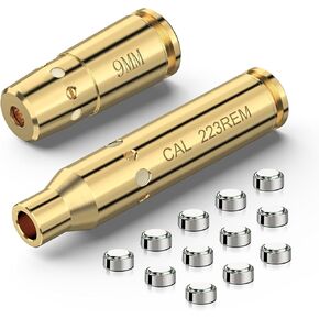 MidTen Laser Bore Sight for .223REM/ 9MM/ .40 S&W/ 45ACP Red Laser Boresighters with 12 Batteries Bore Sighting Kit