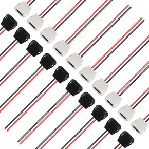20pcs Type-C Female Chassis Connector USB C Female Chassis 2P Direct Crimp Jack Female Charging Port Waterproof Extension Power Cable (2pin with PH2.0)