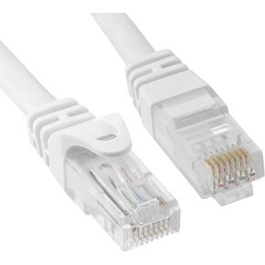 Cmple - High Speed Cat 6 Cable - 10 Gbps Network Cable, Cat6 Ethernet LAN, Gold Plated RJ45 Connectors – 5 Feet White