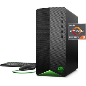 HP Pavilion Gaming PC, AMD Ryzen 3 5300G Processor, 8 GB RAM, 256 GB SSD, Windows 11, Wi-Fi 5 & Bluetooth 4.2 Combo, 9 USB Ports, Pre-Built Gaming PC Tower, Mouse and Keyboard (TG01-2010, 2021)