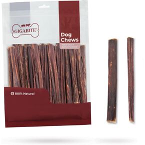 GigaBite 12 Inch Beef Esophagus Dog Treat Strips by Best Pet Supplies - Pack of 10, TES-12-10