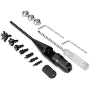 Bore Sight Kit for .17 to.78 Calibers Pistols, Rifles, and Shotguns with Button Switch, Red Laser Bore Sighters with 7 Adapters, Perfect for Hunting