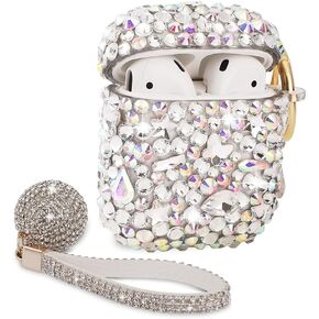 Luxurious Rhinestone AirPods Pro Case, Protective Bling Diamonds AirPod Charging Protective Case Cover for Apple I10/I12 TWS