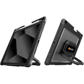 STM Dux Swivel Case for iPad 10th Gen - 360° Rotating Stand with Hand Strap, Rugged Protection, Apple Pencil Storage, and Clear Back - Perfect for Frontline and Service Workers - Black.