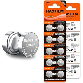 HAOFILM LR626 SR626SW 377 376 LR626 AG4 Premium Alkaline Battery,1.5V Round Button Coin Cell Batteries (10 Pack)