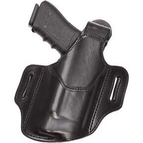 Aker Leather Products Nightguard XL Belt Slide Holster Aker Leather 147 Nightguard XL, Plain, Right Hand, Glock 17, 19, 26 with M3, TLR-1, TLR-2 Tactical Weapon Light, Black
