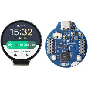 waveshare RP2350 MCU Board Based on Raspberry Pi RP2350 Microcontroller Chip, Onboard 1.28inch LCD 240×240 Pixels 65K Colorful IPS Display, Dual-core & Dual-Architecture Design