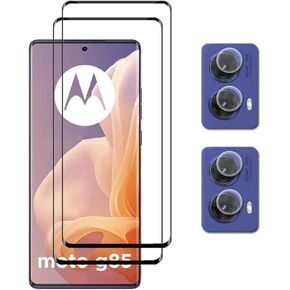 [2+2 Pack for Motorola Moto G85 Screen Protector + Camera Lens Protector Tempered Glass, 9H HD Anti-Scratch Case Friendly for Motorola Moto G85 Tempered Glass Film