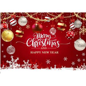 CYLYH 8X6FT Christmas Backdrop Merry Christmas Party Decoration Christmas Photo Banner Xmas Photography Background Photo Props for Winter New Year Xmas Eve Family Party Banner D882
