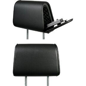 Headrest Set - Passenger Seat with Safe + Companion Driver-Seat (no Safe) Headrest - Black Leatherette