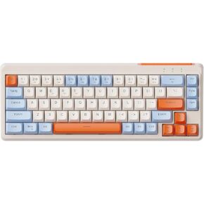 M68 65% Wireless Gaming Keyboard,Bluetooth/2.4GHz/ Wired Tri-Mode Silent Membrane Keyboard,PBT Keycaps,2000mAH Rechargeable,67 Keys Rainbow LED Backlit PC Gaming Keyboard for Win/Mac-Shimmer