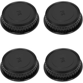4pcs Black PK Port Rear Lens Cap, Rear Camera Lens Protective Covers Compatible with Pentax K Mount DSLR Cameras Lens