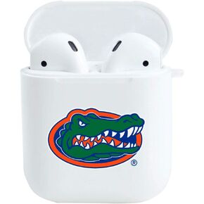 OTM Essentials Officially Licensed University of Florida Gators Earbuds Case, Compatible with Apple AirPods, Wireless Charging, White