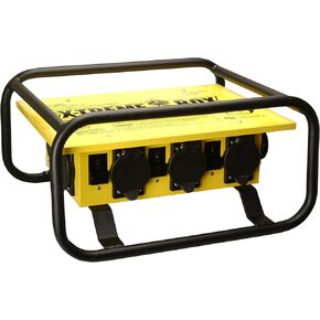Coleman Cable 19723R02 8706UGCX 50A Temp PWR X-TREME Box 6-Straight Blade ROLL CAGE, One Size, Black