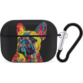 Cute French Bulldog Airpods Case Cover for Apple AirPods Pro Cute Airpod Case for Boys Girls Silicone Protective Skin Airpods Accessories with Keychain