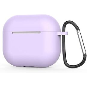 غطاء حافظة Airpods من الجيل الثالث: غطاء حماية من السيليكون الناعم من الجيل الثالث من Apple Airpods مع خطاف سلسلة مفاتيح｜غطاء حماية Airpods من الجيل الثالث مقاوم للماء مع قابس غبار (برتقالي)
