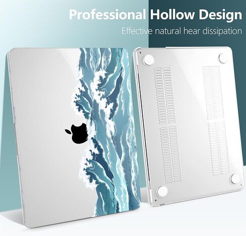 TWOLSKOO for M3 MacBook Air 13.6 inch Case 2022 2023 2024 A2681 M2 A3113 with Touch ID, Plastic Hard Shell Cover with Screen Protector & Keyboard Cover & Trackpad Film, Abstract Flower in Kuwait