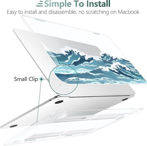 TWOLSKOO for M3 MacBook Air 13.6 inch Case 2022 2023 2024 A2681 M2 A3113 with Touch ID, Plastic Hard Shell Cover with Screen Protector & Keyboard Cover & Trackpad Film, Abstract Flower in Kuwait