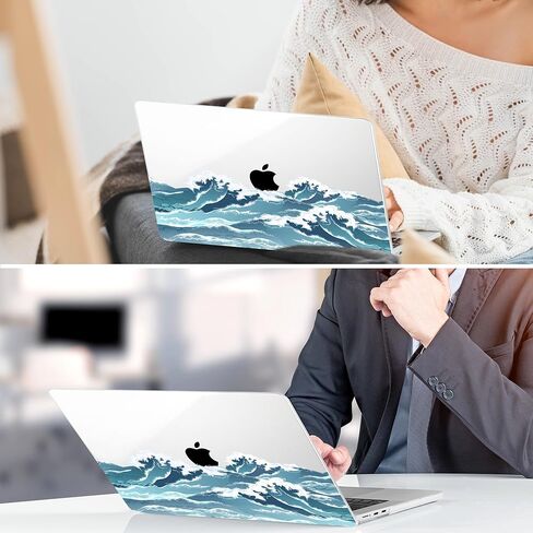 TWOLSKOO for M3 MacBook Air 13.6 inch Case 2022 2023 2024 A2681 M2 A3113 with Touch ID, Plastic Hard Shell Cover with Screen Protector & Keyboard Cover & Trackpad Film, Abstract Flower in Kuwait