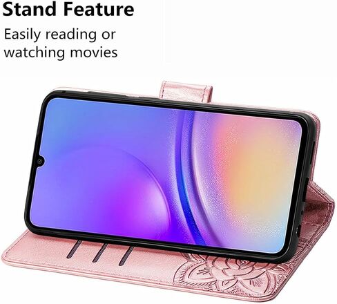 MEUPZZK for Samsung Galaxy A05 Wallet Case, Embossed Butterfly Premium PU Leather [Kickstand] [Card Slots] [Wrist Strap] [6.7 inch] Phone Cover for Samsung A05 (A-Blue) in Saudi Arabia