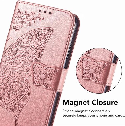 MEUPZZK for Samsung Galaxy A05 Wallet Case, Embossed Butterfly Premium PU Leather [Kickstand] [Card Slots] [Wrist Strap] [6.7 inch] Phone Cover for Samsung A05 (A-Blue) in Saudi Arabia