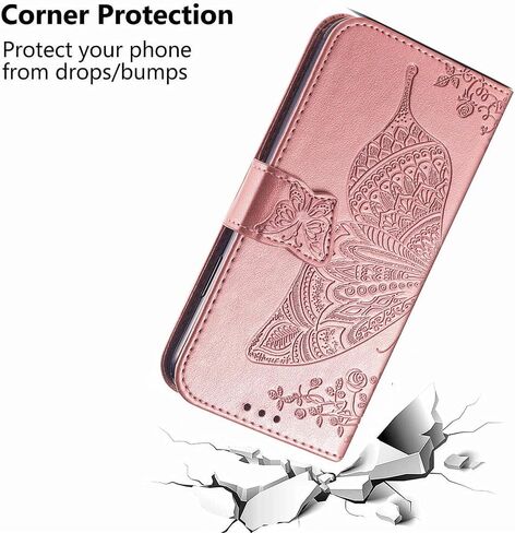 MEUPZZK for Samsung Galaxy A05 Wallet Case, Embossed Butterfly Premium PU Leather [Kickstand] [Card Slots] [Wrist Strap] [6.7 inch] Phone Cover for Samsung A05 (A-Blue) in Saudi Arabia