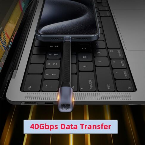 NFHK Low Profile Angled 240W Type-C USB-C Male to Male USB4 40Gbps 100W 8K Flat Slim FPC Data Cable for Laptop Phone 13cm in Kuwait