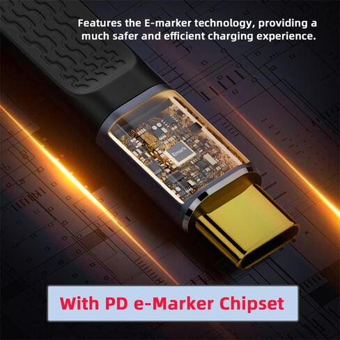 NFHK Low Profile Angled 240W Type-C USB-C Male to Male USB4 40Gbps 100W 8K Flat Slim FPC Data Cable for Laptop Phone 13cm in Kuwait