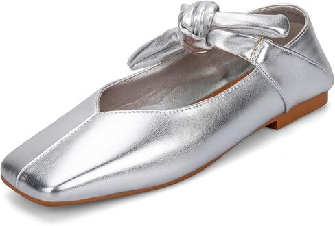 أحذية باليه مسطحة بعقدة على شكل فيونكة للنساء أحذية راقصة باليه بحزام على شكل ربطة عنق سهلة الارتداء بمقدمة مربعة أحذية ماري جين المسطحة in Kuwait