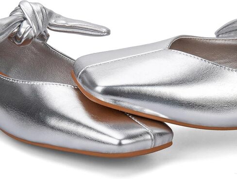 أحذية باليه مسطحة بعقدة على شكل فيونكة للنساء أحذية راقصة باليه بحزام على شكل ربطة عنق سهلة الارتداء بمقدمة مربعة أحذية ماري جين المسطحة in Kuwait