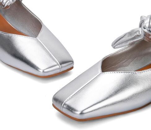 أحذية باليه مسطحة بعقدة على شكل فيونكة للنساء أحذية راقصة باليه بحزام على شكل ربطة عنق سهلة الارتداء بمقدمة مربعة أحذية ماري جين المسطحة in Kuwait