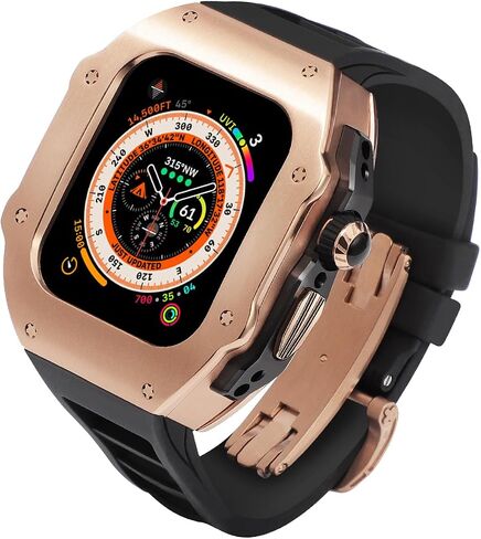 316L Stainless Steel Case with Band for Apple Watch Ultra 2/Ultra 49mm, Series 10 46mm, Luxury Rugged Military Protective Metal Cover Tactical Heavy Duty Protection Strap in Kuwait