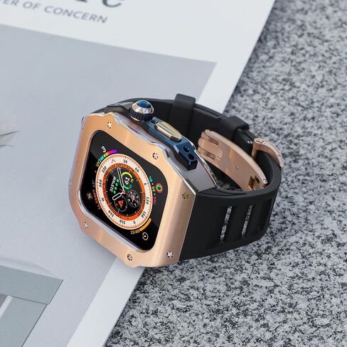 316L Stainless Steel Case with Band for Apple Watch Ultra 2/Ultra 49mm, Series 10 46mm, Luxury Rugged Military Protective Metal Cover Tactical Heavy Duty Protection Strap in Kuwait