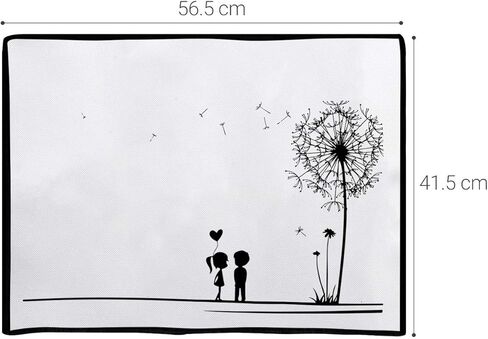 غطاء شاشة كمبيوتر kwmobile متوافق مع Apple iMac 21.5 بوصة - Dandelion Love أسود/أبيض in Kuwait