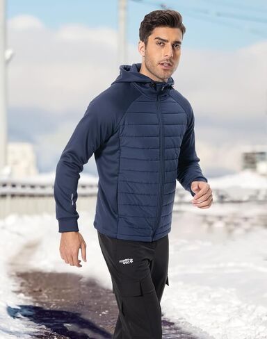 Pioneer Camp Men's Running Jacket Lightweight Puffer Jacket Hybrid Winter Warm Up Insulated Thermal Coat Hiking Golf Sports in Saudi Arabia
