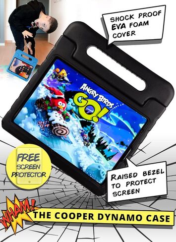 حافظة Cooper Dynamo iPad Pro 12.9 الرسمية للأطفال | قضية إثبات الطفل | حافظة iPad Pro 12.9 الجيل الخامس، حافظة Apple iPad Pro 12.9 من الجيل السادس 2022، حافظة iPad Pro 12.9 الجيل الثالث/الرابع، حافظة iPad 12.9 Pro in Kuwait