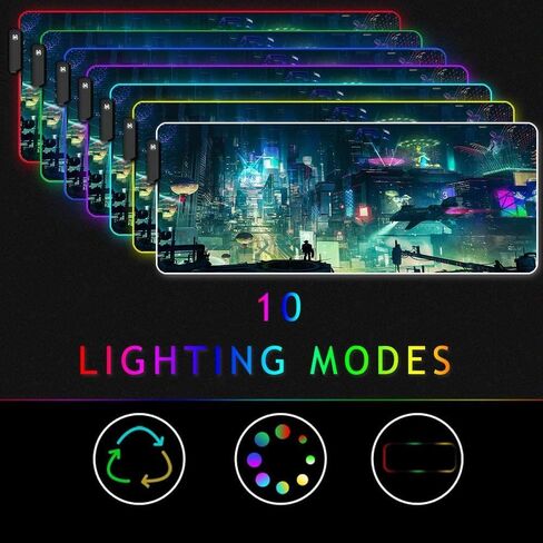 RGB Mouse Pad, XXL LED Gaming Mouse Mat Heavy Duty Anty Slip 35.4 * 15.7 Inches greencity in Kuwait