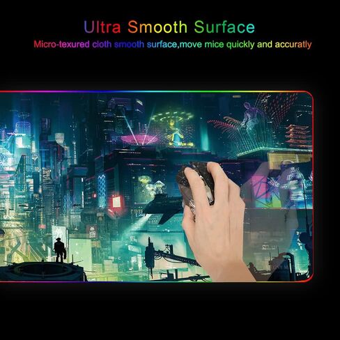 RGB Mouse Pad, XXL LED Gaming Mouse Mat Heavy Duty Anty Slip 35.4 * 15.7 Inches greencity in Kuwait